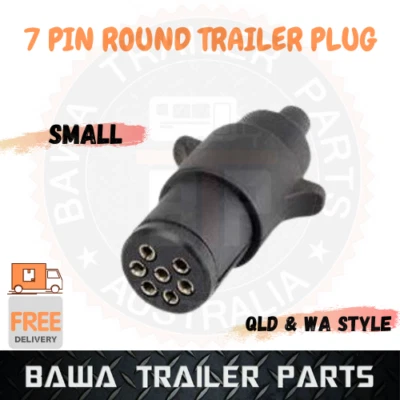 1 x 7 Pin Round Trailer Plug SMALL Truck Caravan Boat Connector part adapter