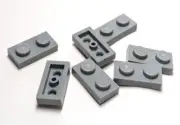 Lego - Lot of 7 - Grey Gray Plate 1 x 2