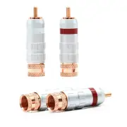 4pcs Red Copper Plated RCA Audio Plug HIFI Interconnect RCA Cable DIY Connector