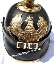 [Generic] WW I&II Leather FR German Helmet Brass Screw Spike Pickelhaube Armor Leathers by Blackperlcrafts
