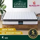 Giselle Mattress Spring Cool Gel Foam Euro Top Bed Medium Firm 25cm KING