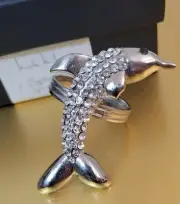 Napkin Holder Rings 12 *Crystals Dolfins*tableware 3 New Boxes Nicole Miller