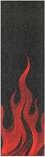 Amooorous Black Fluorescent Cool Flame Red Decorative Griptape Skateboard Bubble Free pro Scooters Grip Tape Anti-Tearing Cruiser Grip Tape 33×9 Inch