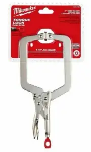 Milwaukee TORQUE LOCK LOCKING PLIER 228mm Deep Reach C-Clamp, Swivel Jaw