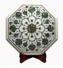24" White Marble Octagon Coffee Table Top Abalone Shell Inlay Sofa Centertop Dec