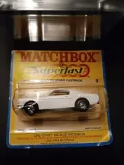 Matchbox Superfast #8 Ford Mustang White In Blister Pack 1969 MINT MODEL"Sealed"