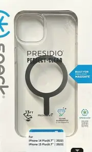 Speck Presidio2 Perfect-Clear Magsafe Case for Apple iPhone 15 Plus / 14 Plus