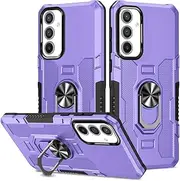 [YOUULAR] Case for Samsung Galaxy A54 5G Metal CD Pattern Ring Holder Mobile Phone Case Shockproof Anti-Drop Protective Phone Cover for Samsung A54 5G Military Cases[Support Car Holder] Purple