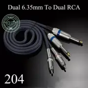 Dual RCA to 2x 6.35mm 1/4'' Mono TS Plug Audiophile Audio Cable Mixer Amplifier