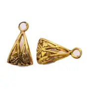 6 Pcs 20X10mm Bali Pendant Bail Antique Gold Plated Jewelry Making