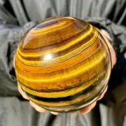 2.72LB Natural Tiger's eye stone quartz Sphere crystal ball rock Healing