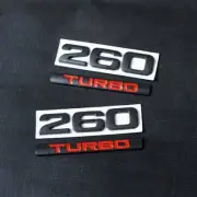 2x TURBO Black Red + 2x Black 260 Matte Metal Engine Decal Sticker Badge Edition (for: Mini)