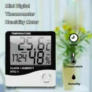 Digital LCD Thermometer Hygrometer Humidity Meter Room Temperature Indoor Clock