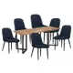文創集 卡辛迪5尺實木餐桌皮革餐椅組合(一桌六椅組合＋餐椅二色可選)-150x70x75cm免組
