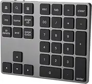 34 Keys Digital Wireless Numeric Keypad Portable Number Pad Keyboard USB Charge for IPad/Mac/Laptop/PC, Compatible with, iOS, System