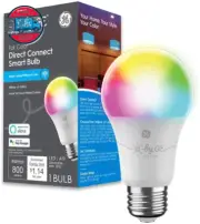 Smart Full Color A19 LED Light Bulb, 60W Replacement, Bluetoot