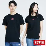 【EDWIN】男女裝 超市 小LOGO牛奶短袖T恤(黑色)