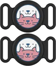 2 Pack Waterproof Airtag Dog Collar Holder, Silicone Pet GPS Tracker Protective Cover,Compatible with Apple AirTags Case, Dog & Cat Collars Mount for Air Tag Holder