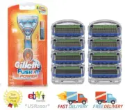 9 Gillette Fusion 8 Proglide Power Razor Blades Refill Cartridges Shaver Handle