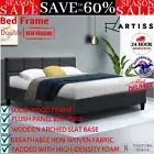 Artiss Bed Frame Double Size Base Mattress Platform Modern Fabric Wooden Slats
