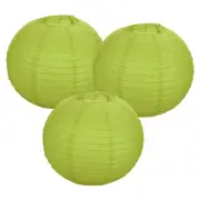 3Pcs Decorative Hanging Round Paper Lanterns 40cm/16", Light Green
