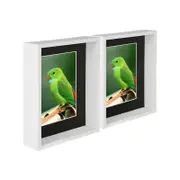 Nicola Spring 8" x 10" White 3D Deep Box Photo Frames - 5" x 7" Mount - Pack of 2