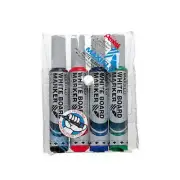 Maxiflo Liquid Ink Push Button Whiteboard Pentel Marker Assorted Wallet Of 4