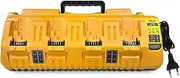 4 Ports Multi Fast Charger Compatible with Dewalt, for Dewalt 18V -22V Lithium Battery, with 2 USB Fast Chargers