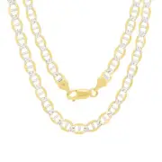 10K Yellow Gold Solid Men 6mm Pave Diamond Cut Mariner Anchor Chain Necklace 28"