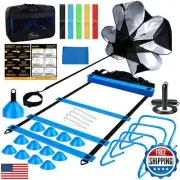 Eazy2hD Agility Ladder Speed Training Equipment Set, 12 Cones, 4 Adjustable H