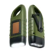Solar Powered Hand Crank Flashlight Rechargeable Emergency LED Light Flashlight