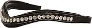 ExionPro Bling Browbands for Horses– Adorn Your Bridle with Sparkly Diamante Crystals and U-Shape Padded Leather | White Crystal Browband