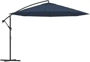 vidaXL Cantilever Umbrella – Round 3.5 m Canopy – Blue Navy – Durable Aluminium and Polyester Material - UV-Proof and Windproof Features – Includes Crank Mechanism