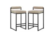 Aivy Velvet Bar Stool (Set of 2) - Warm Grey