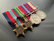 WWII PACIFIC STAR MEDAL GROUP MINIATURE | MOUNTED | ANTIQUE | KOKODA | ANZAC | W