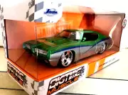 Jada 1:24 Bigtime Muscle 1969 Pontiac GTO Judge Diecast Model Car Green/Silver