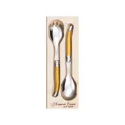 Laguiole Jean Neron Salad Server Set - Yellow