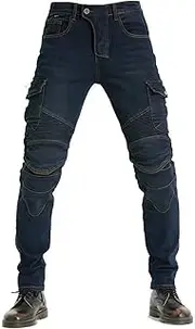 [CFlong] Men's Women's Motorcycle Pants Motorbike Jeans Biker Armor Trousers Bicycle Riding Protective Pants, 4 x Protection pad