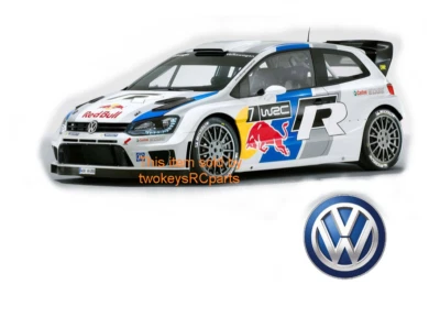 Clear Body Shell VW Polo WRC with decals for 1:10 RC MINI Tamiya M05 etc 210mm