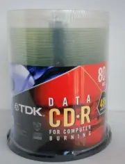 TDK 100-pack CD-R Compact Data Discs 80-minute 700MB
