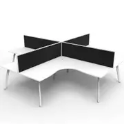 Rapidline Rapid Eternity Corner Workstation 4 Person W1800 X W1500 X D750 X H730Mm (Per User) White Top White Quad Frame