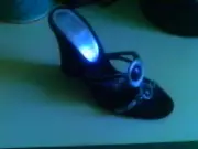 MARTINEZ VALERO BLACK SILVER JEWEL WEDGE SLIDES MULE SEXY 6.5 M