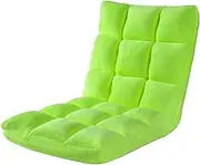 Generic Chair,Adjustable Lazy Sofa Folding Soft Comfortable Floor Chair Removable Washable for Watch Tv, Gaming/Green/46 * 106 * 10Cm