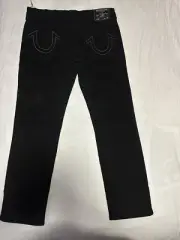 True Religion Geno No Flap Black Jeans Relaxed Slim Men's Size 36