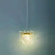 TONFON Children's Room Mini Pendant Light Drop LED Suspension Chandelier Modern Iron Hanging Light for Kitchen Island Living Room Bedroom Bedside Dining Room Hallway Ceiling Light Fixture(Gold,White l