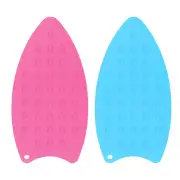 2pcs Silicone Iron Rest Pad Hot Resistant Mat Iron Rest Plate Fuchsia/Blue