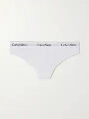 [CK ONE] CK ONE - Modern Cotton Stretch Cotton-blend Jersey Thong - White - XXL XXL White