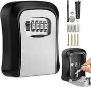 Key Storage Lock Box - 4-Digit Combination Security Key Hider, Resettable Code Safe Lock Box for Indoor, Outdoor, Garage, Garden, Store