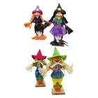 2x Halloween Scarecrows Decor Fall Harvest Autumn Statue Standing Scarecrow