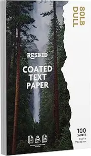 Double-Sided 80lb Dull Text Digital C2S Paper – Perfect for Color Laser Printing, Design Proposals, Flyers, Brochures | 11 x 17 | 80lb Dull Text | Glossy Coated | 100 Sheets
